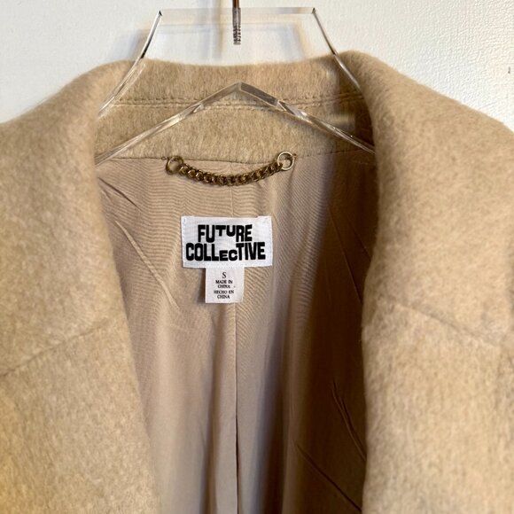 Future Collective Wool Blend Coat Size S - Picture 3 of 4